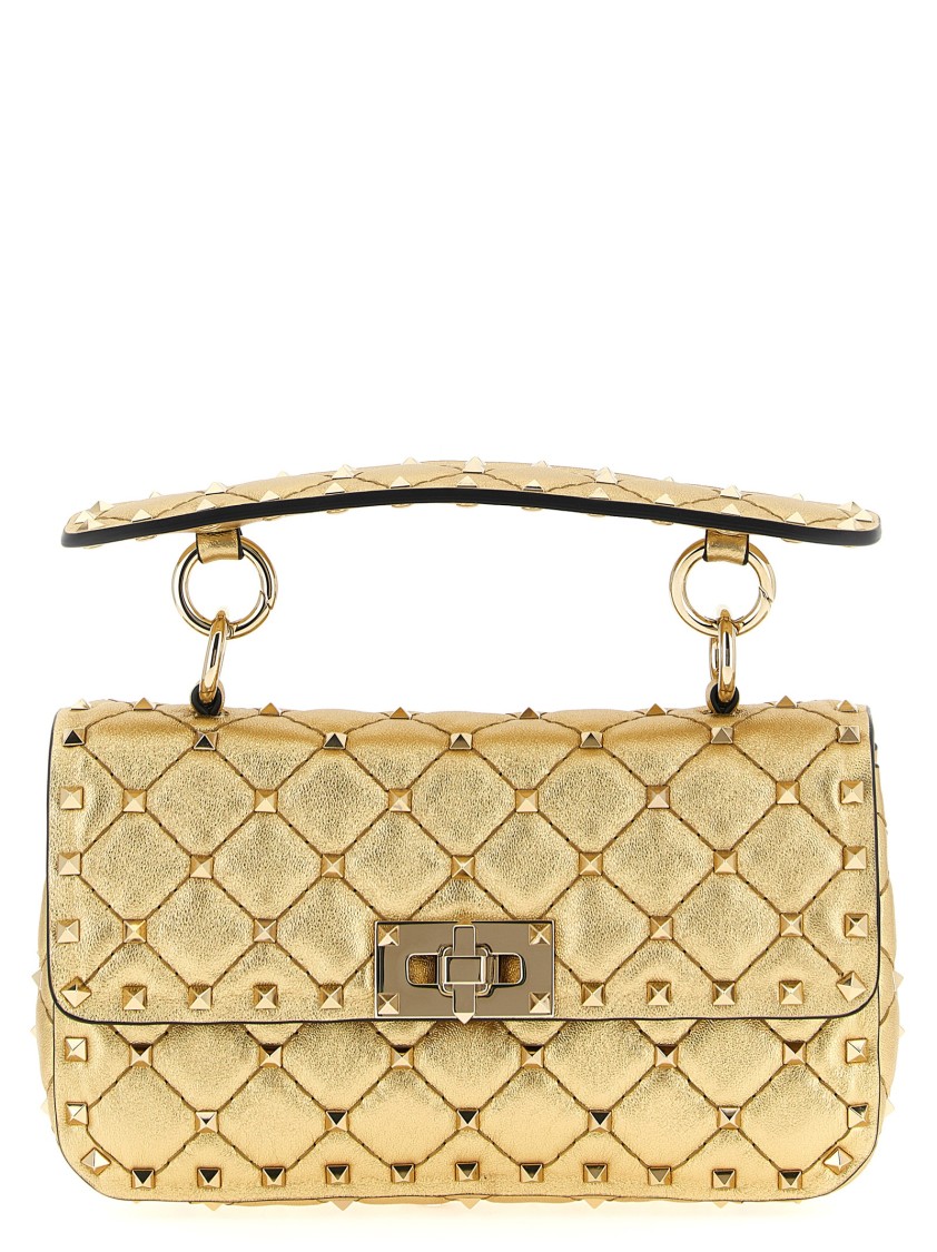 Valentino Garavani Rockstudspike' S Shoulder Bag In Gold