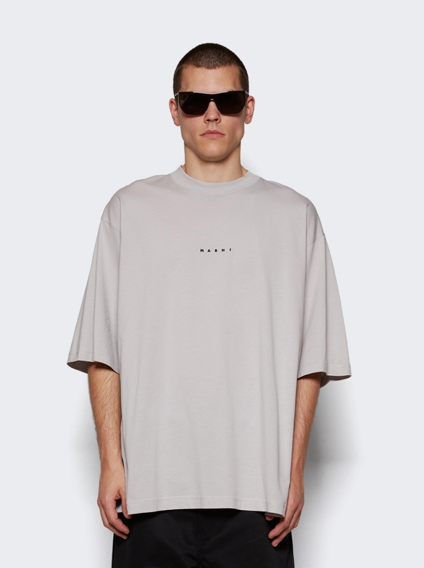 Marni White Cotton T-shirt With Logo Print