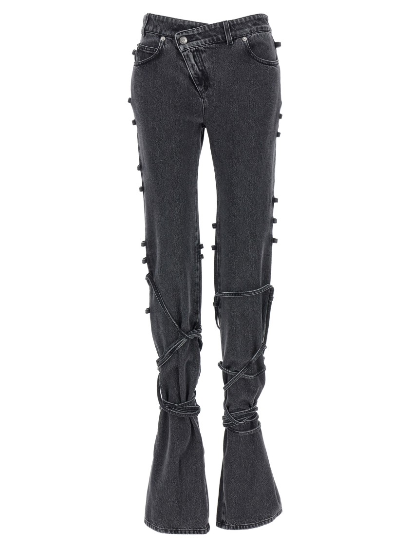 デニム・ジーパン Mcqueen Asymmetric Closure Black Denim Jeans Mcqueen Asymmetric Closure Black Denim Jeans | THE LIST