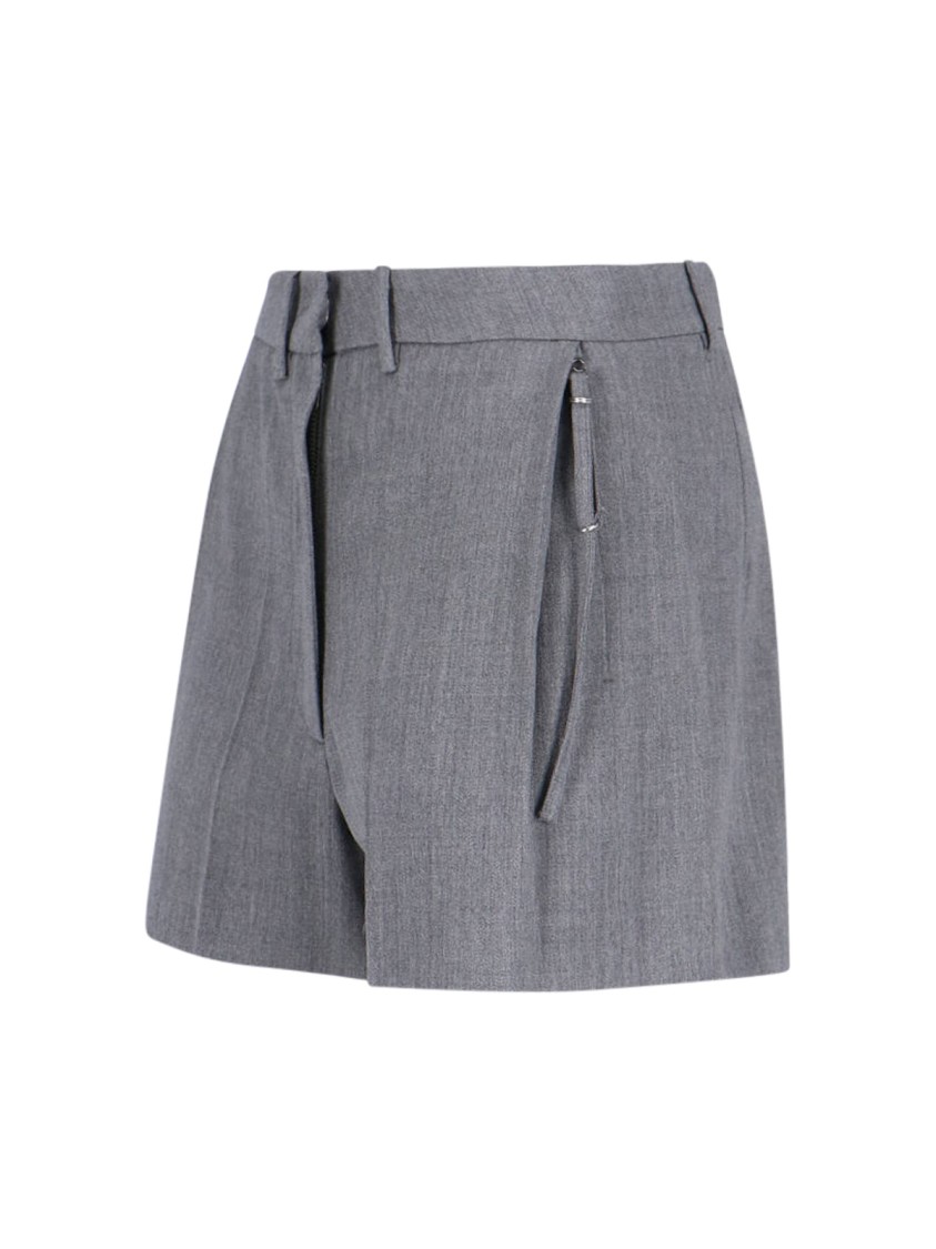 Low Classic Straight Shorts With Back Pocket And Belt Loops In Gray