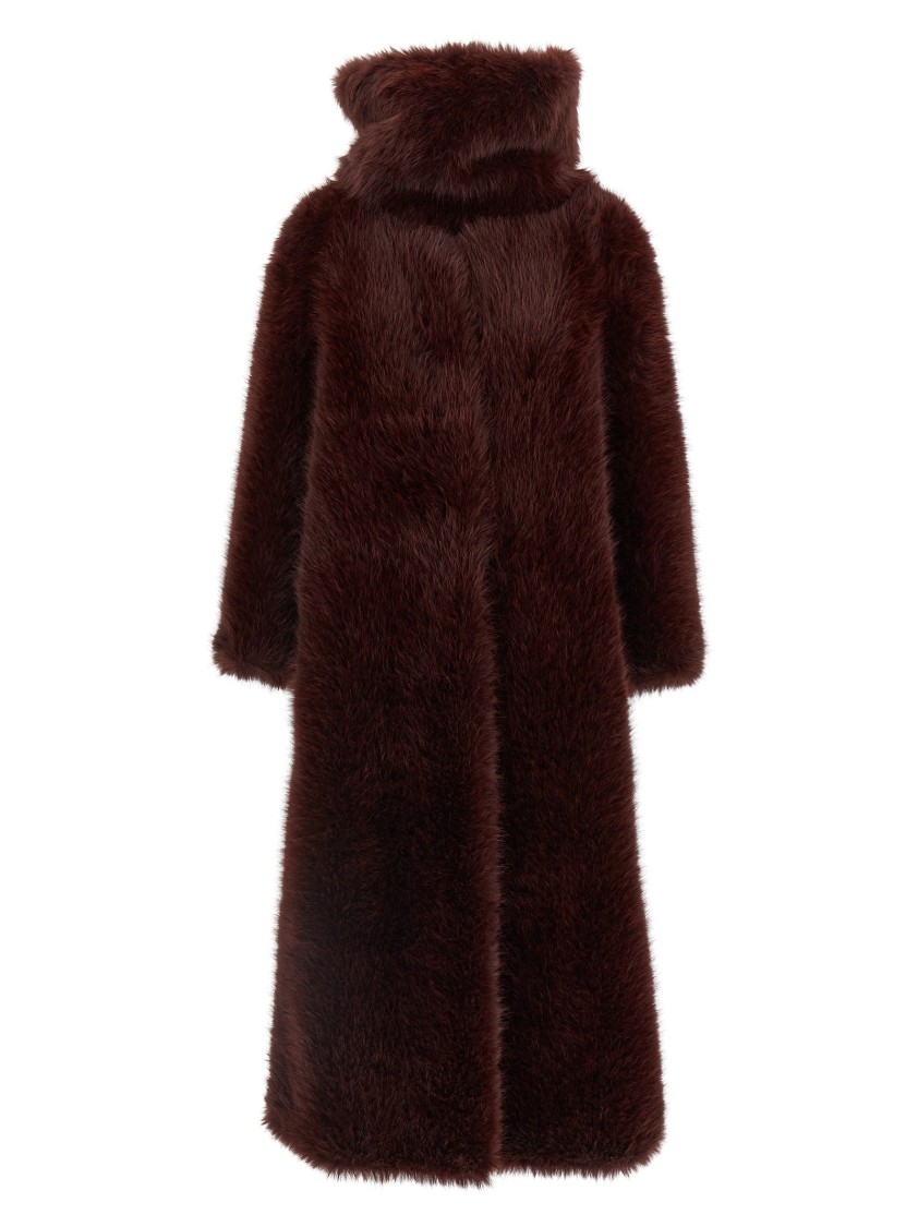 B&b Couture Biscuit' Eco Fur Coat In Black