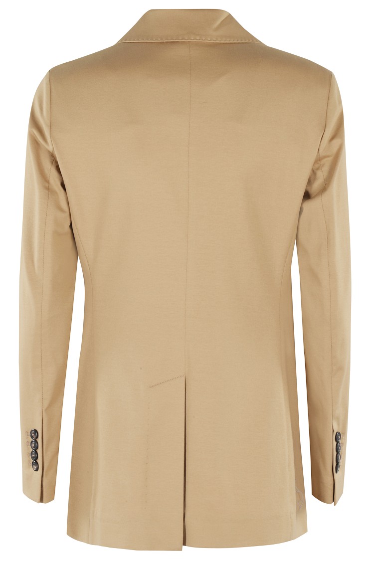 Circolo 1901 Chocolate Brown Double-breasted Floral Jacket With Dart Detailing For Women In Brown