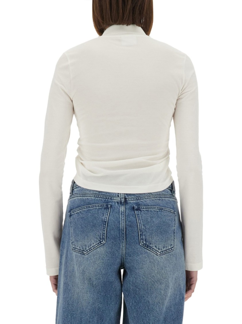 Courrèges Collared Neck Knotted Front Long Sleeves