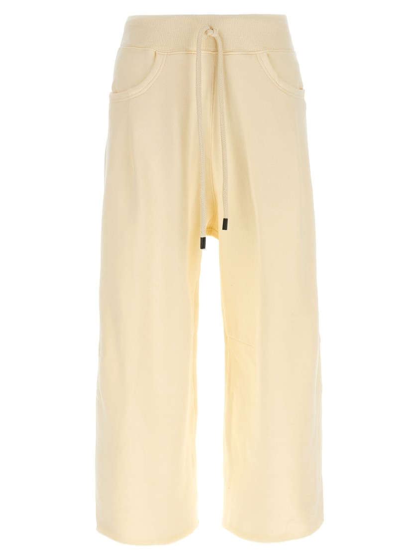 R13 Crop Style Fleece Cotton Joggers In Neutral