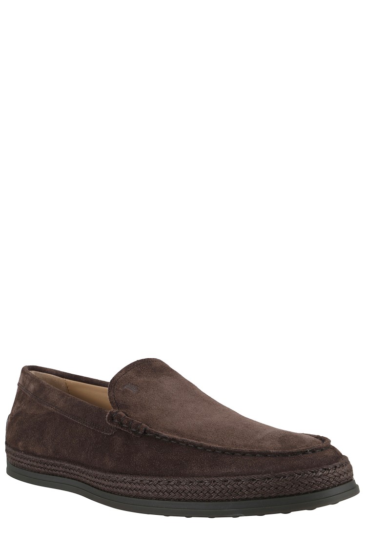 Tod's Raffia Slippers Shoes In Black