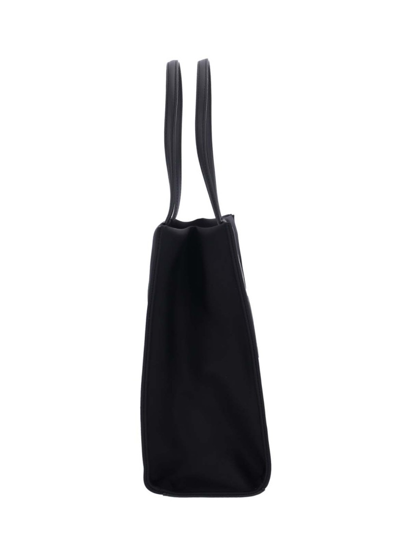 Tory Burch Black Tote With Circular Logo And Functional Design In Black