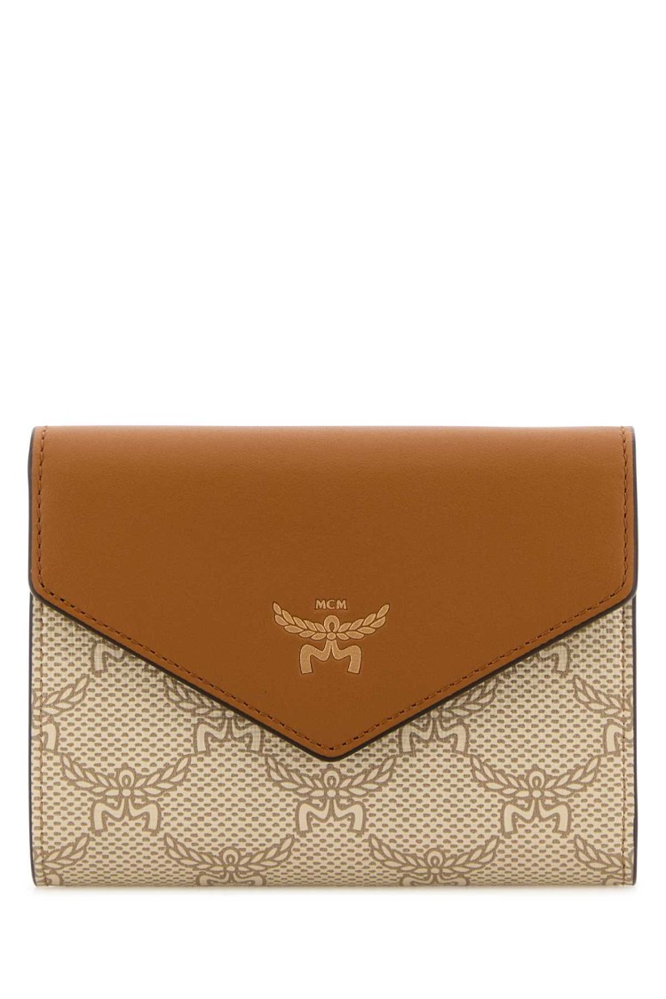 Mcm Printed Canvas Wallet In Brown