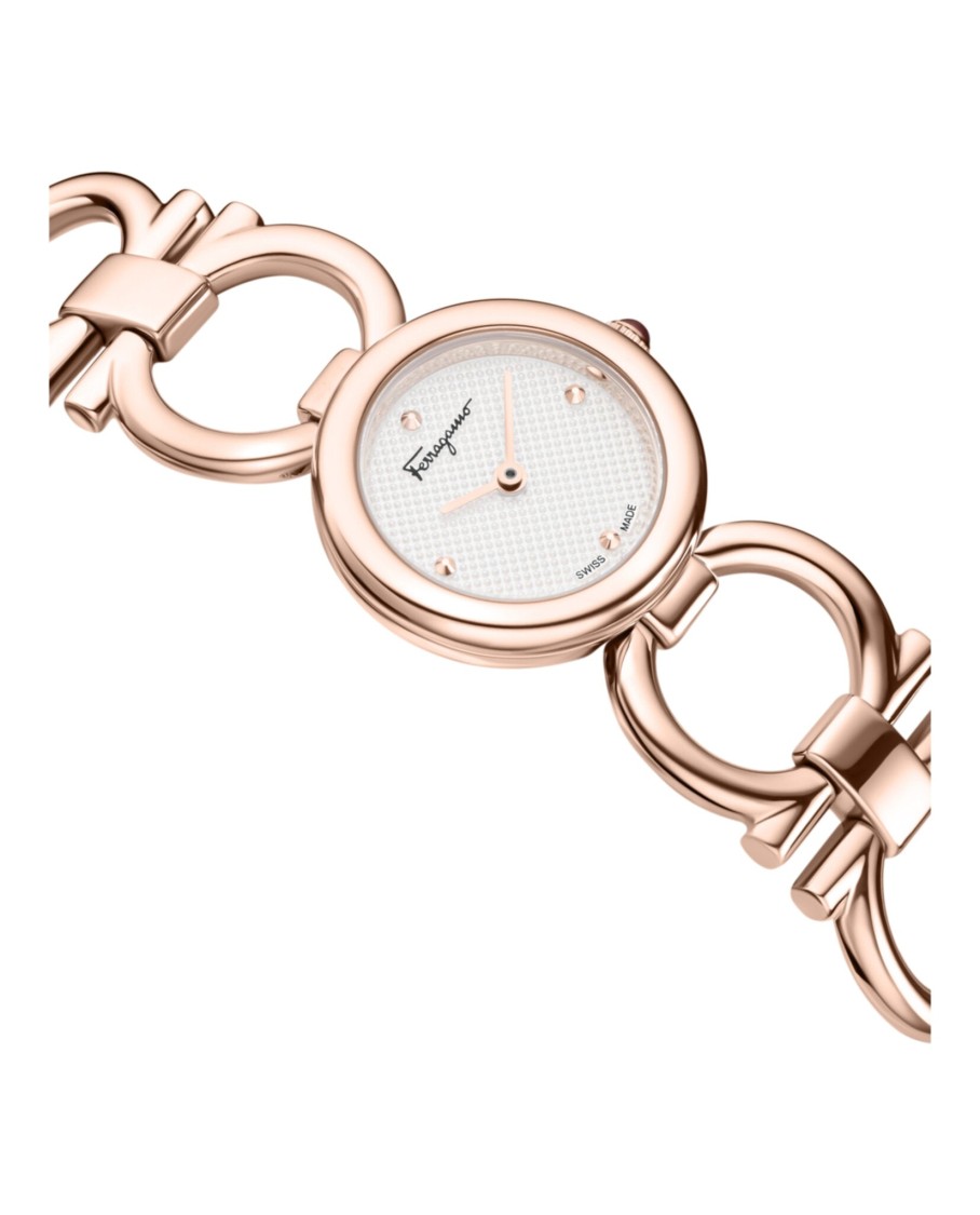 Ferragamo Double Gancini Bracelet Watch In Gold