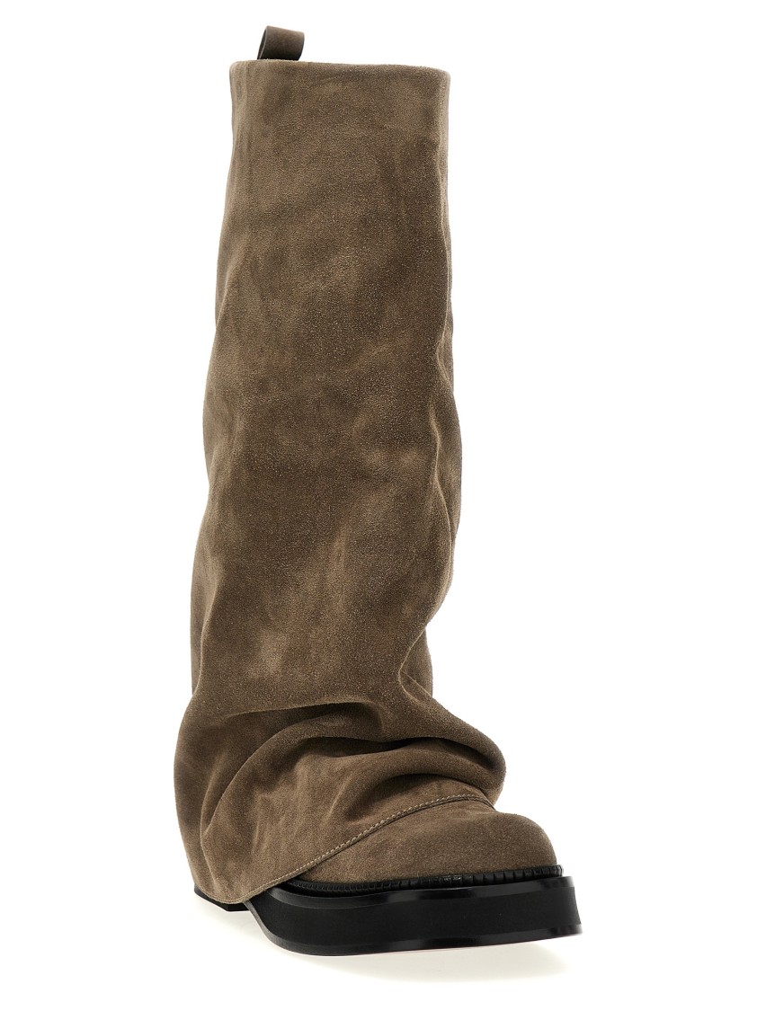 Attico The  'robin Combat' Boots In Gray