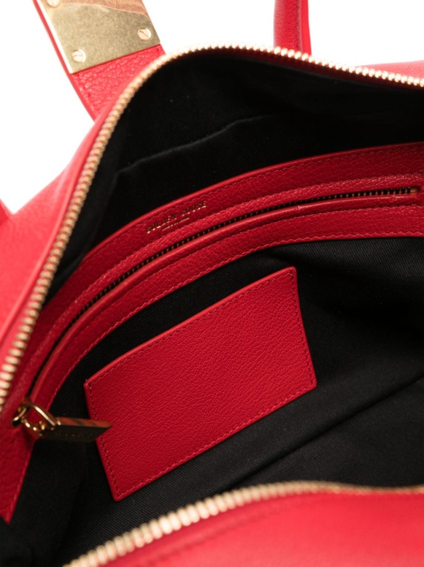 Golden Goose Structured Red Goat Leather Handbag In Red