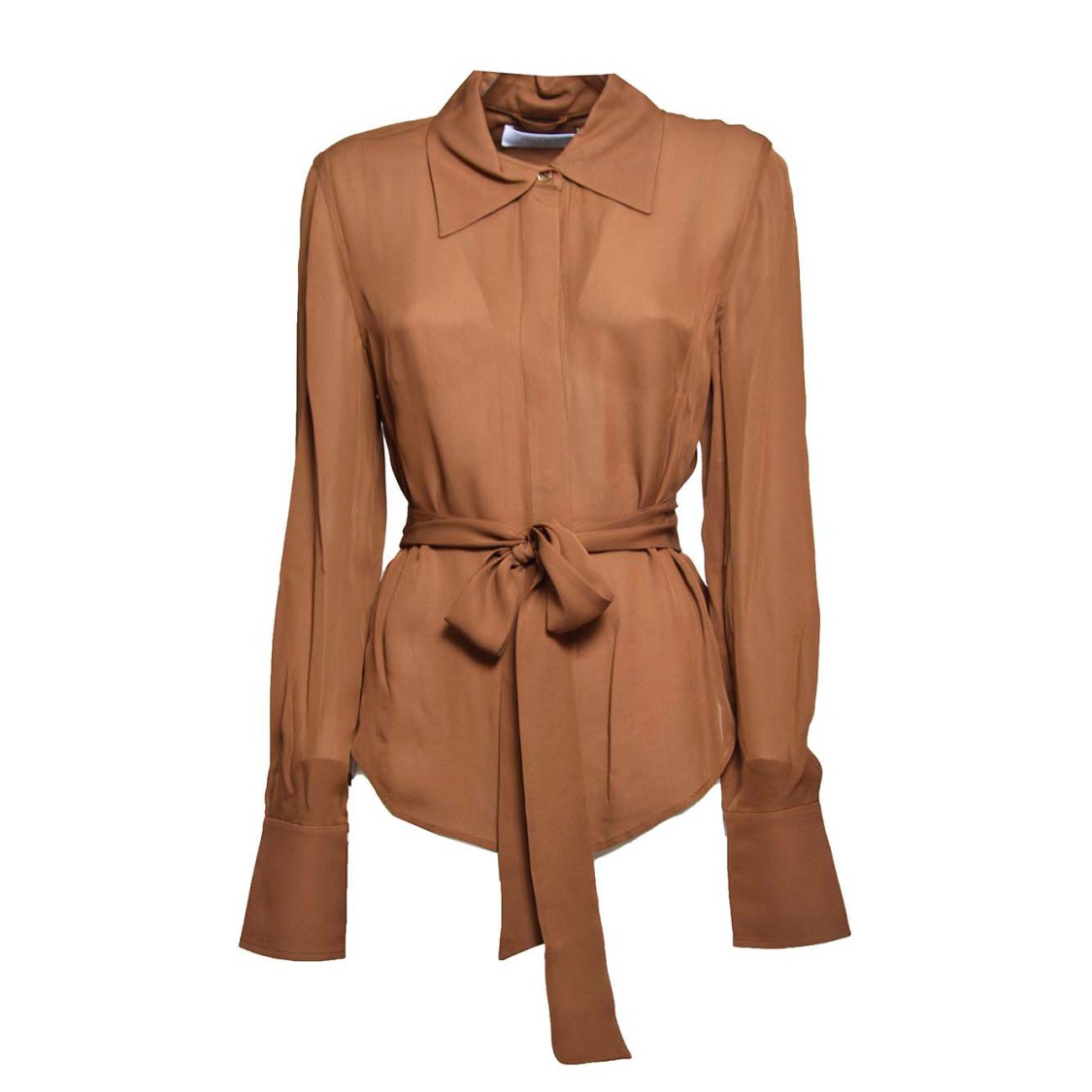 Equipment Graysen Blouse In Brown Silk With Sash