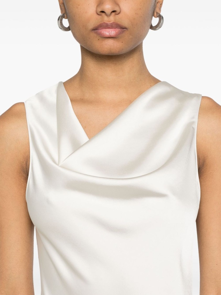 PATRIZIA PEPE PATRIZIA PEPE COWL NECK MIDI DRESS WITH SIDE SLIT 