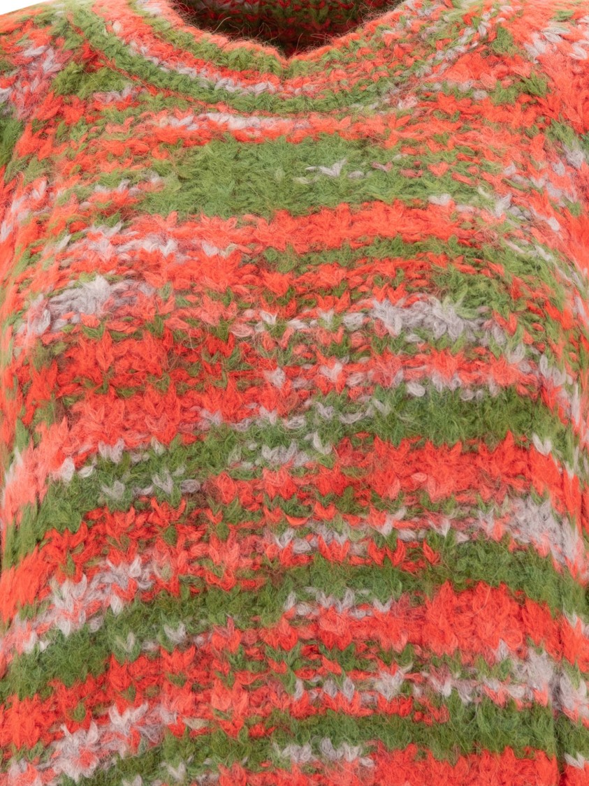 Bode Striped Alpaca And Merino Wool Blend Knitwear In Animal Print
