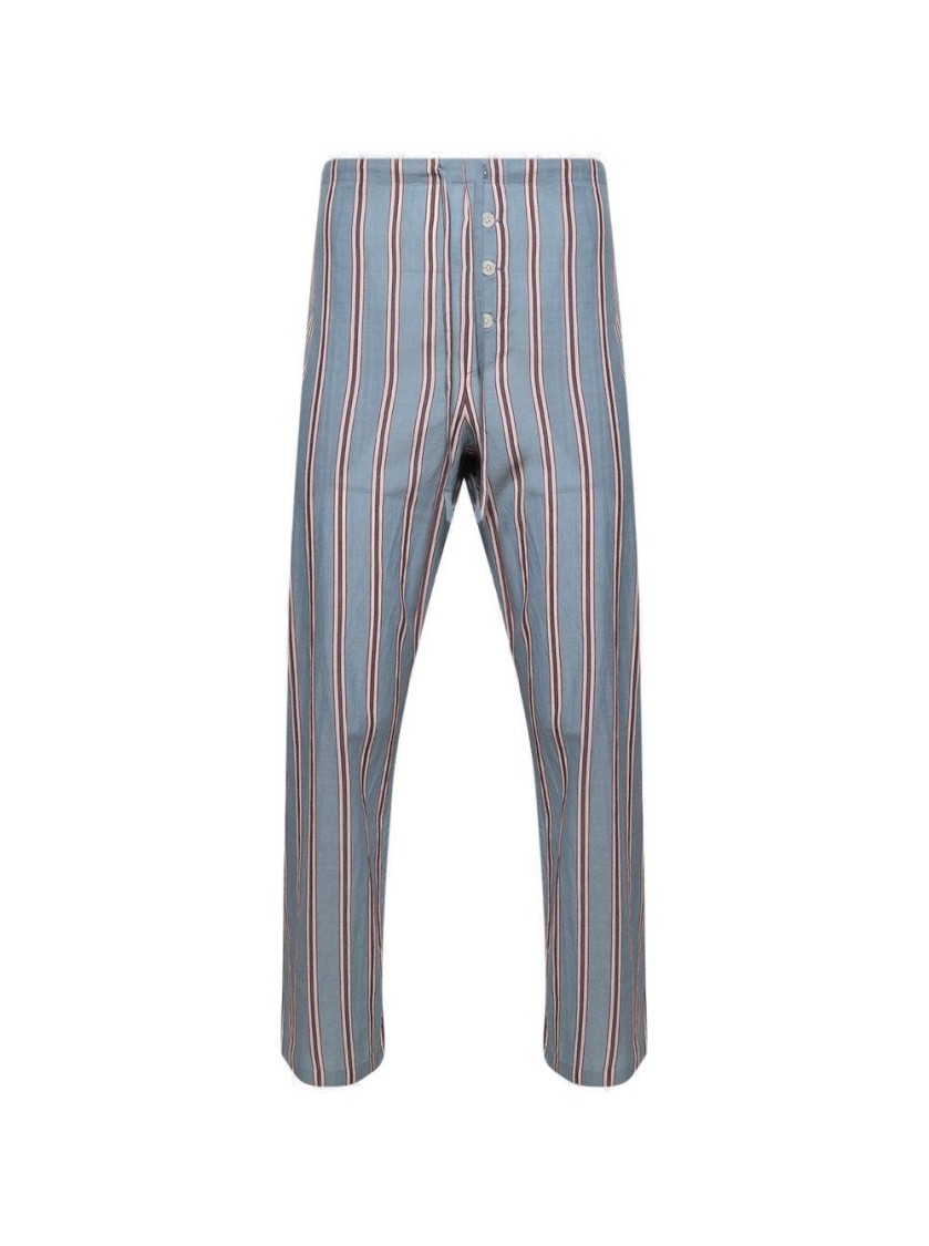 Bode Regatta Stripe Pajama Pants Blue