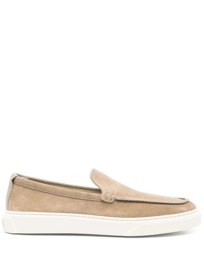 Woolrich Sand Beige Suede Moccasin With Almond Toe In Neutrals