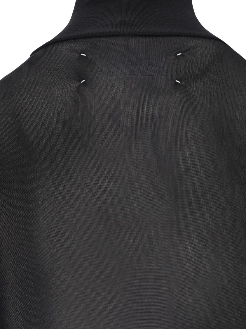 Maison Margiela Transparent High-neck Bodysuit In Black Viscose Jersey In Black