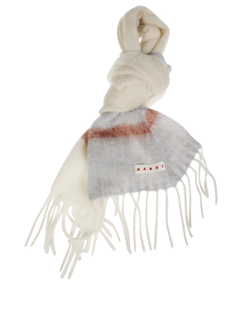 Marni Textured Finish Scarf In Light Grey In Gray