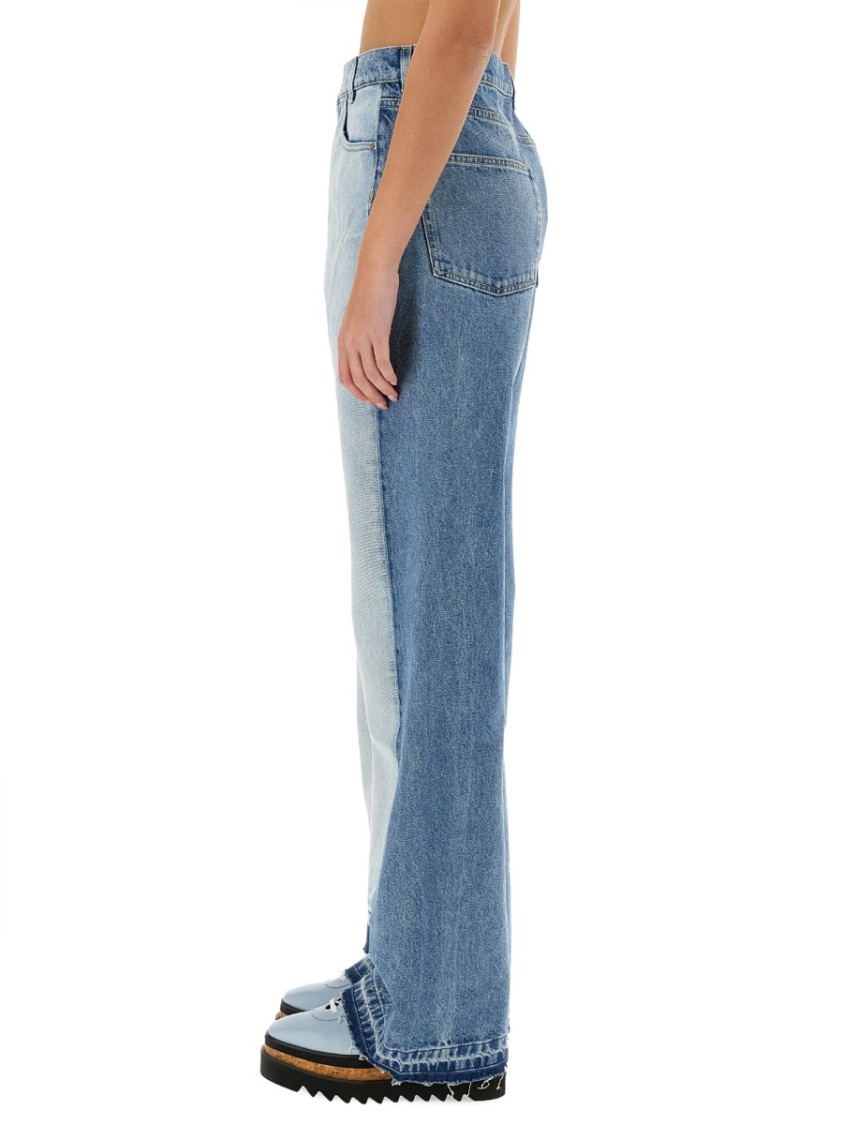 デニム・ジーパン STELLA MCCARTNEY STRAIGHT-LEG JEANS WITH CONTRASTING PANELS Stella McCartney Contrast Panel Straight-Leg Jeans | REVERSIBLE