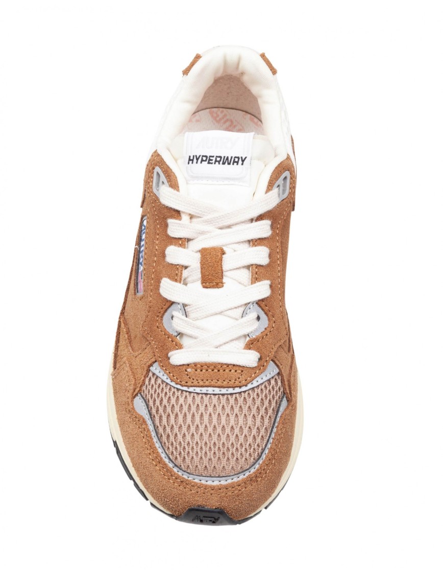 Autry Cigar Suede And Mesh Sneakers In Neutral