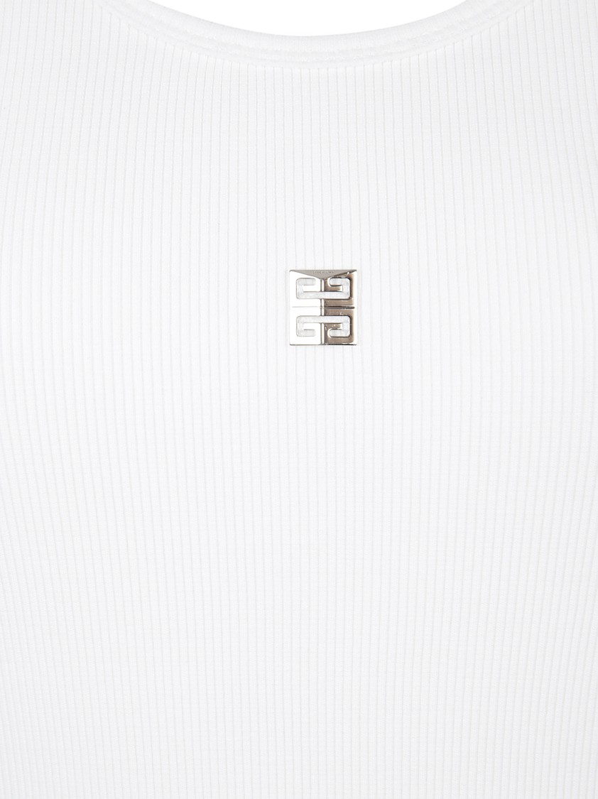 Givenchy Tank Dress In Cotton With 4g Detail In White