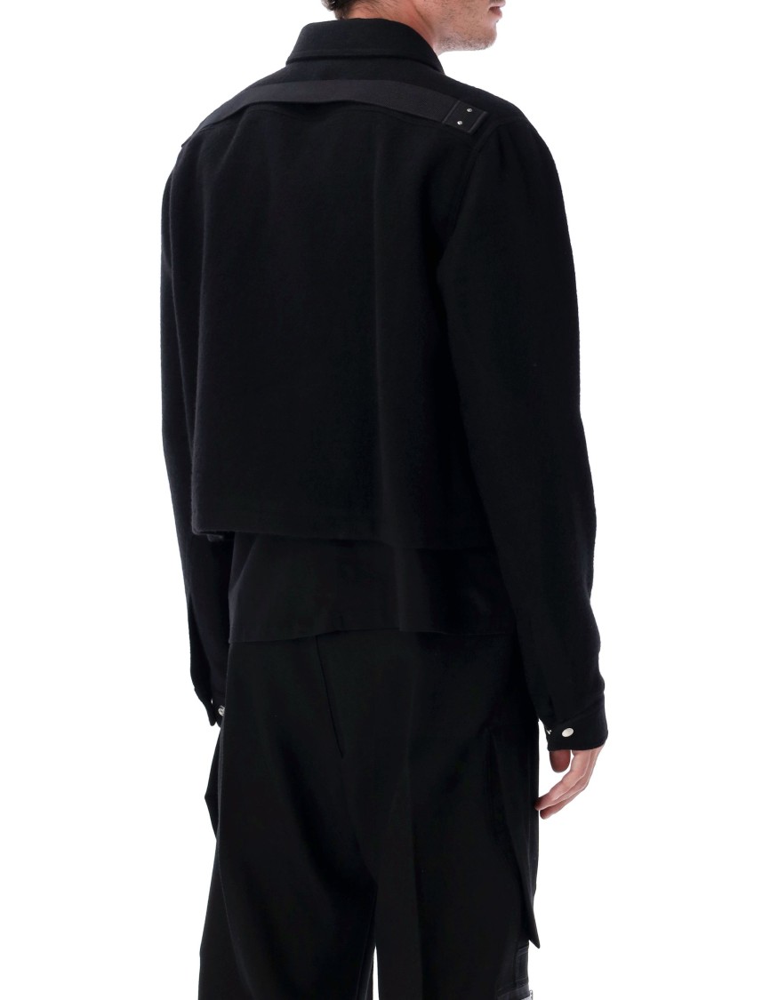 Rick Owens Collared Front Pockets Long Sleeves Jacket In Black