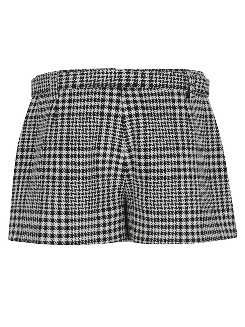 Self-portrait Mini Skirt With Houndstooth Pattern In Gray
