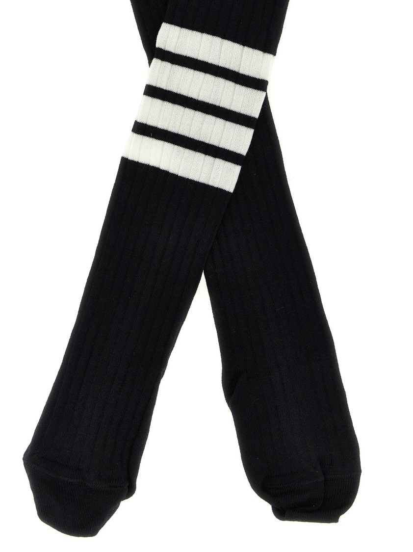 Thom Browne 4 Bar Socks Black In Black
