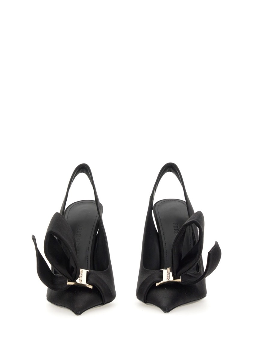 Shop Ferragamo Asymmetrical Bow Sandal