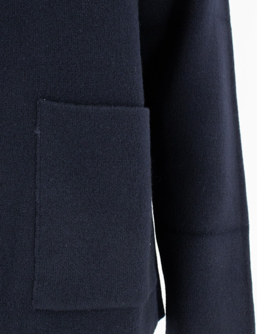Shop Le Tricot Perugia Dark Blue Knitted Jacket