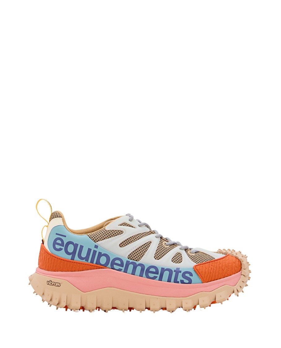Moncler Chunky Sole Mesh Panels Pull Tab Sneakers In Multicolor