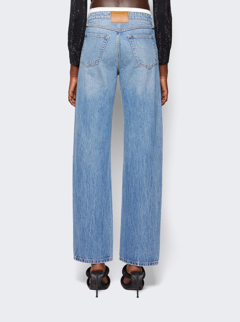 ALEXANDER WANG ALEXANDER WANG STRAIGHT POINTELLE UNDIE JEANS VINTAGE LIGHT INDIGO 