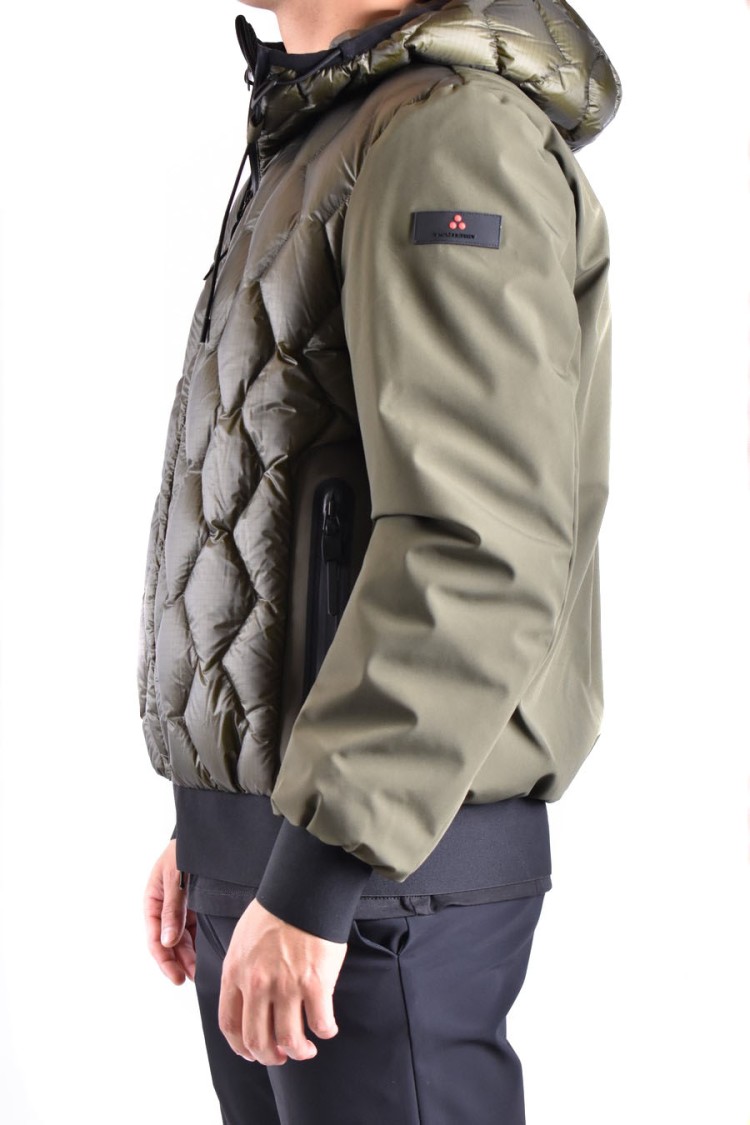 Peuterey Two-material Bomber Jacket With Geometric Quilting