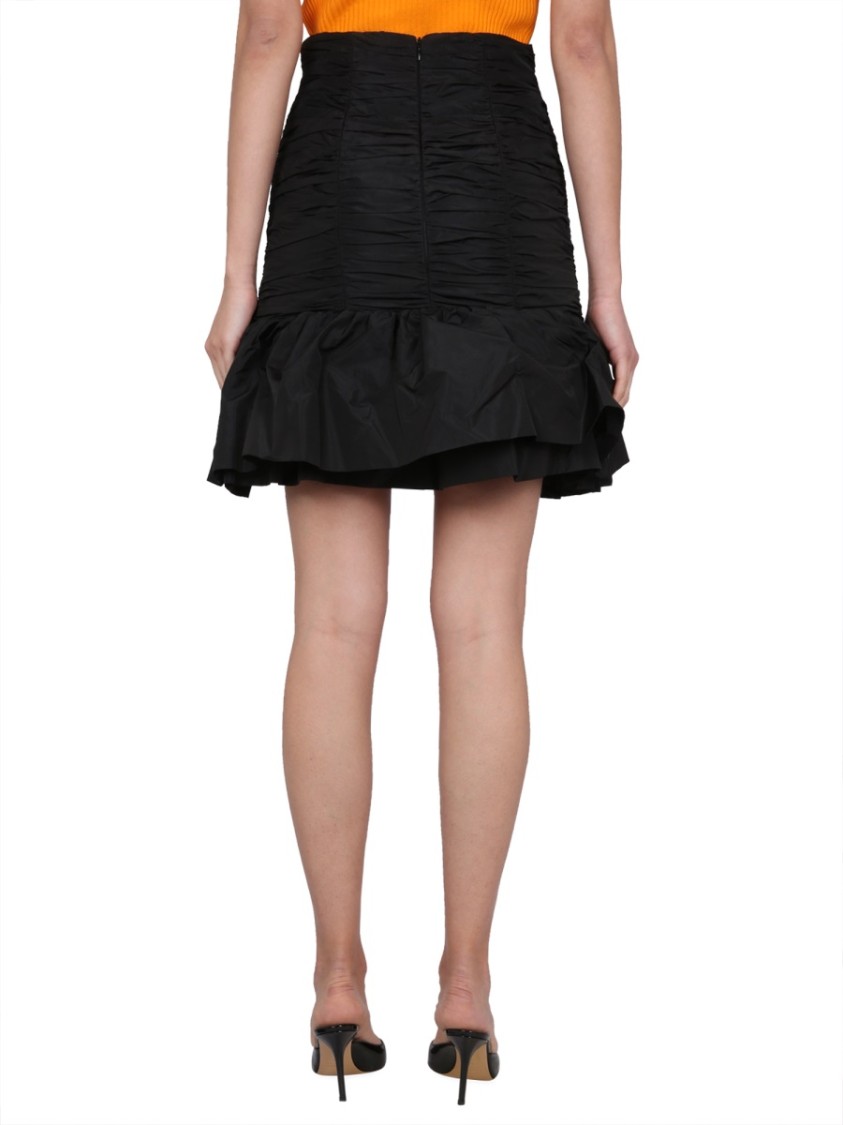 Patou High Waist Ruffled Mini Skirt In Black