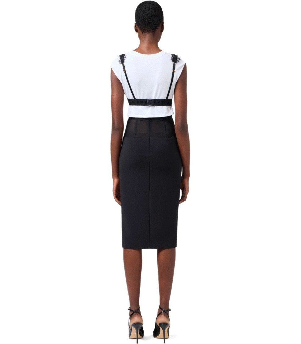 Elisabetta Franchi Blackwhite Bralette T-shirt