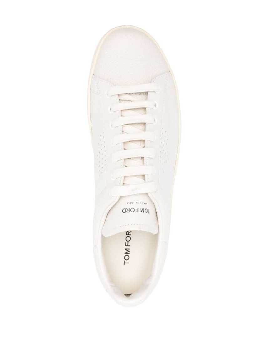 Shop Tom Ford White Leather Sneakers