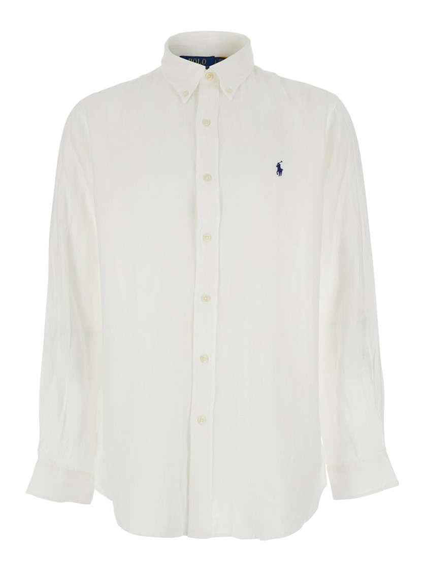 Shop Polo Ralph Lauren White Shirt With Classic Collar