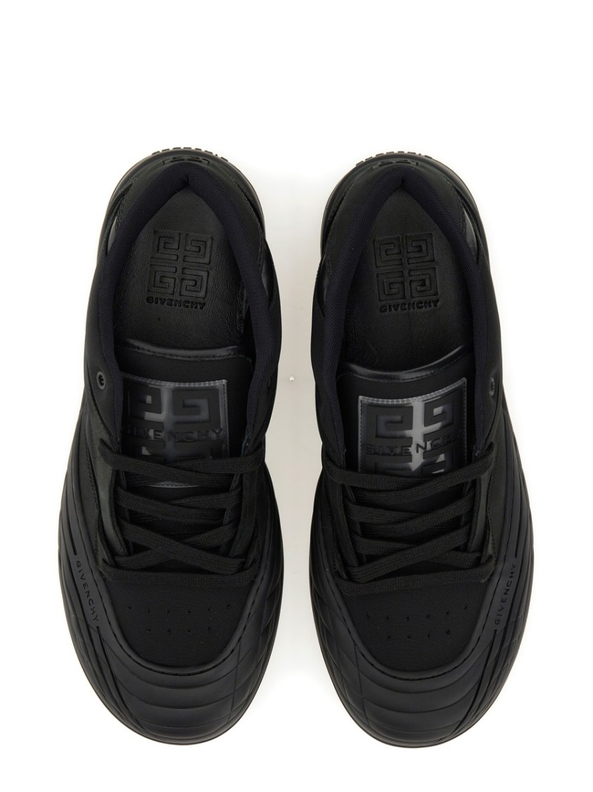 スニーカー GIVENCHY BLACK FABRIC AND LEATHER SKATE SNEAKERS Givenchy Army Skull Slip-On Leather Skate Sneaker - Black