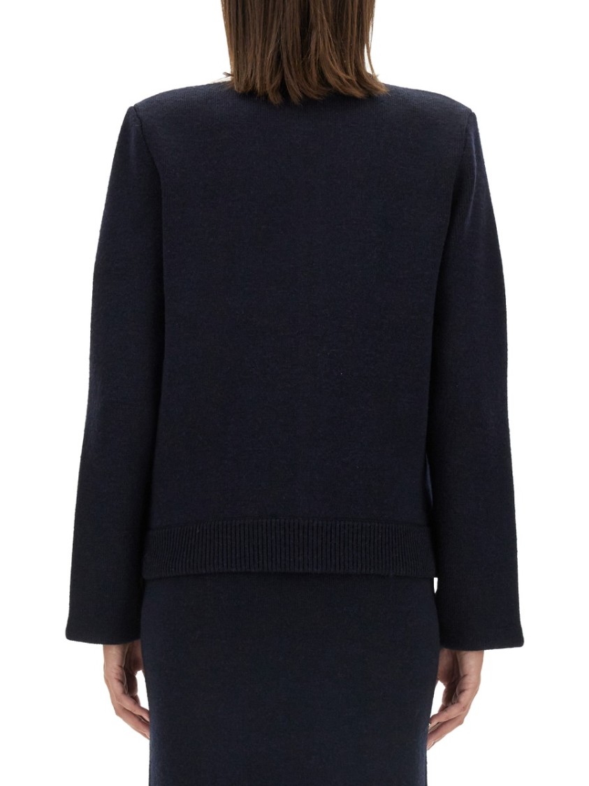 SELF-PORTRAIT SELF-PORTRAIT OVERSIZED BLACK KNITTED CARDIGAN WITH FLARED SLEEVES