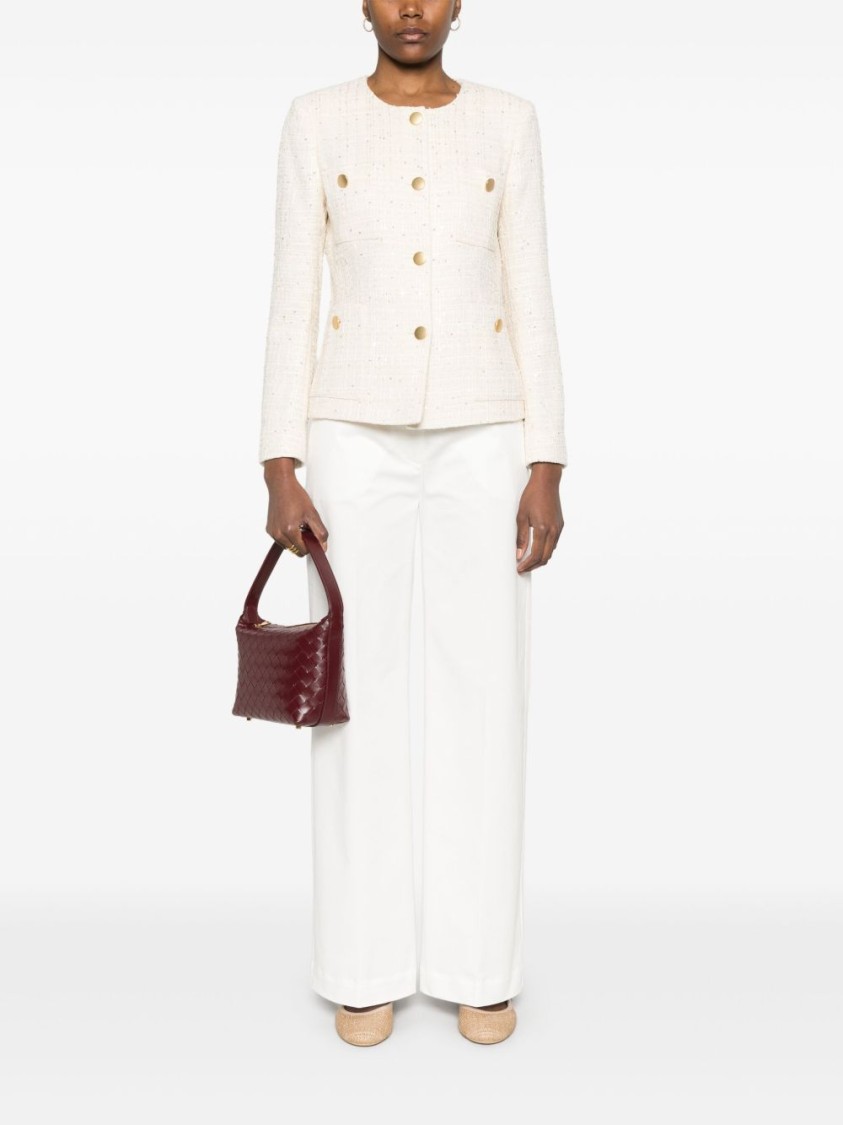 Tagliatore Beige Double-breasted Jacket With Gold-tone Buttons In Neutrals