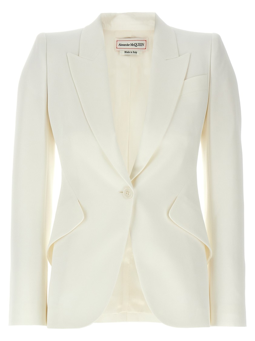 Alexander Mcqueen Mcqueen Women Single-breasted Blazer In White