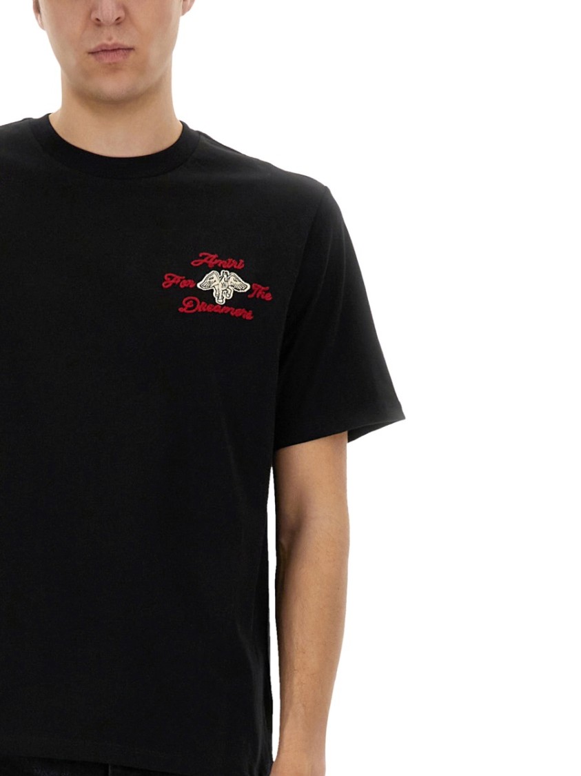 Shop Amiri "dreamers" Black Cotton T-shirt