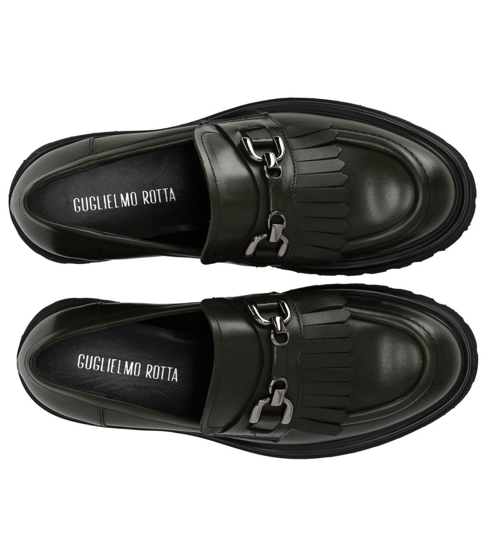 Guglielmo Rotta Wau Military Green Loafer In Green