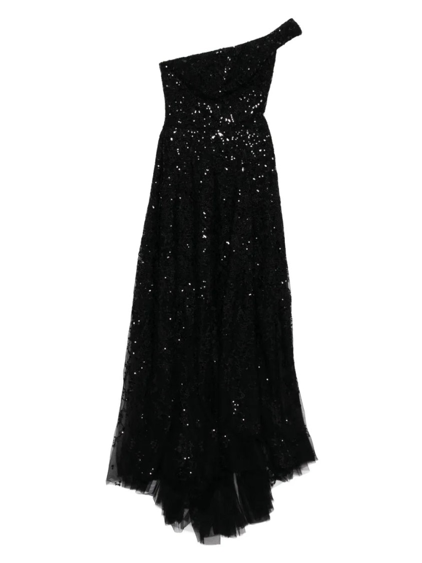 Saiid Kobeisy Off-shoulder Long Embroidered Dress In Black