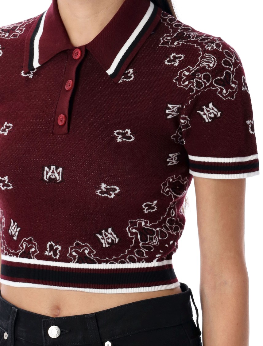 Amiri Bandana Print Polo Shirt For Women In Black