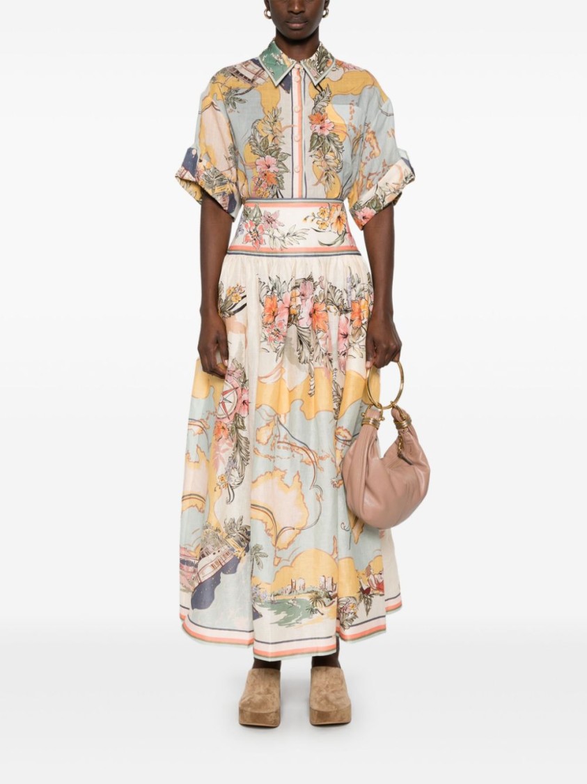 Shop Zimmermann Multicolored Floral Print Ramia Shirt