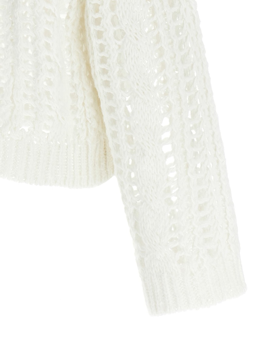 Brunello Cucinelli Jute And Cotton Thread Crochet Sweater