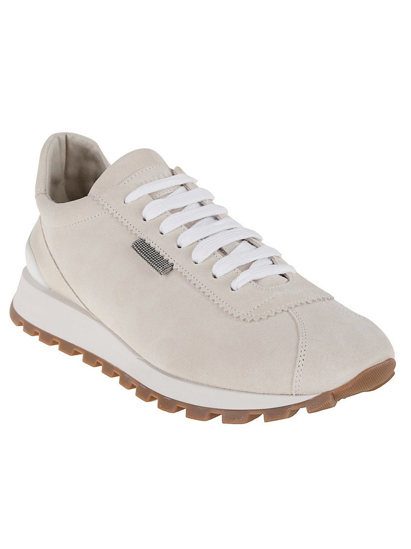 Brunello Cucinelli Velvety Suede Runners With Monili Detail