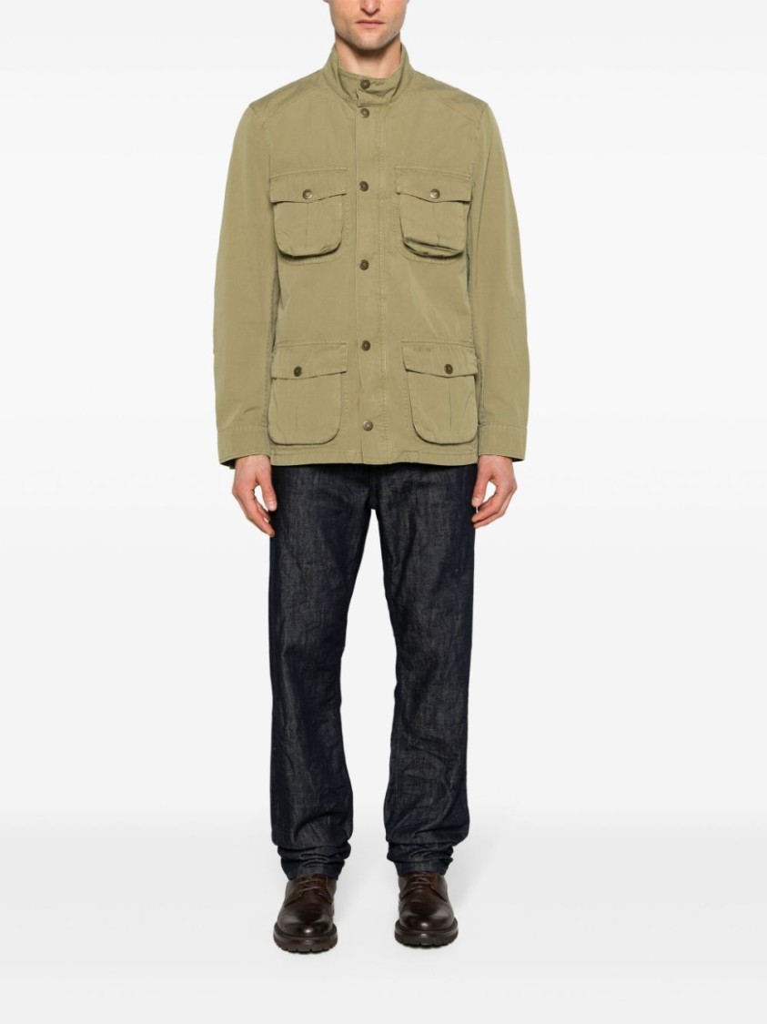 Shop Barbour Classic High Collar Corbridge Jacket In Green