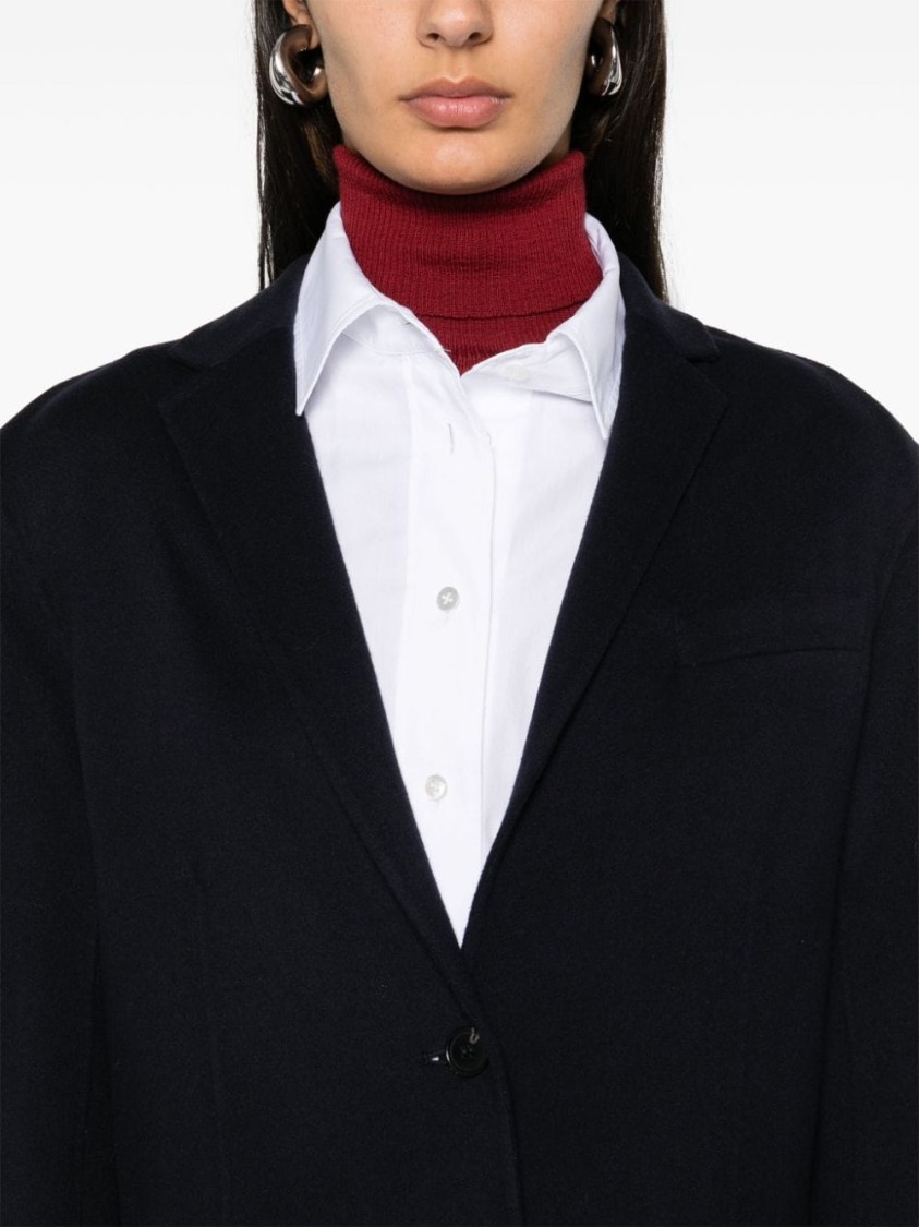 Shop Theory Navy Blue Wool Cashmere Blazer In Black