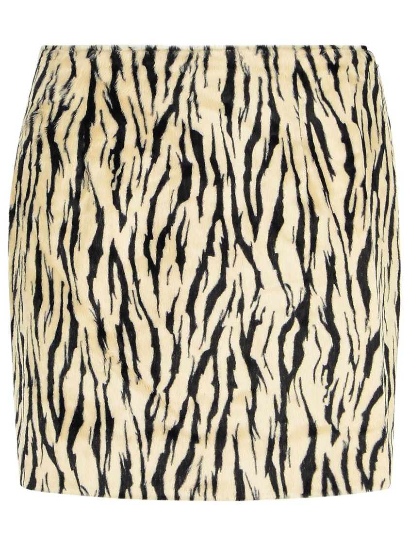 Rotate Birger Christensen Rotate Printed Faux Fur Skirt In Multi